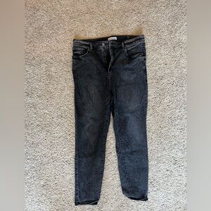 LOFT the curvy skinny black wash jeans size 12/31